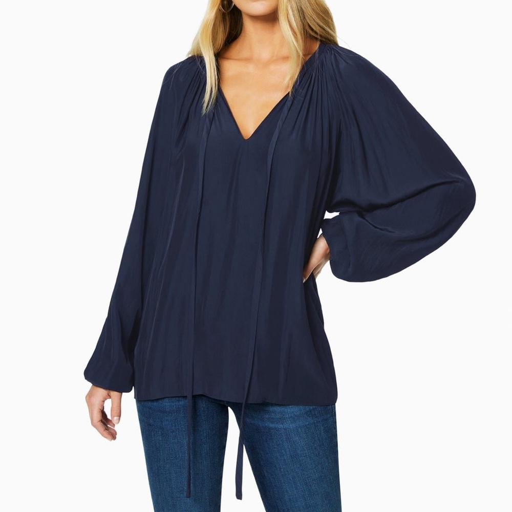 Ramy Brook Paris Long Sleeve Navy Blouse